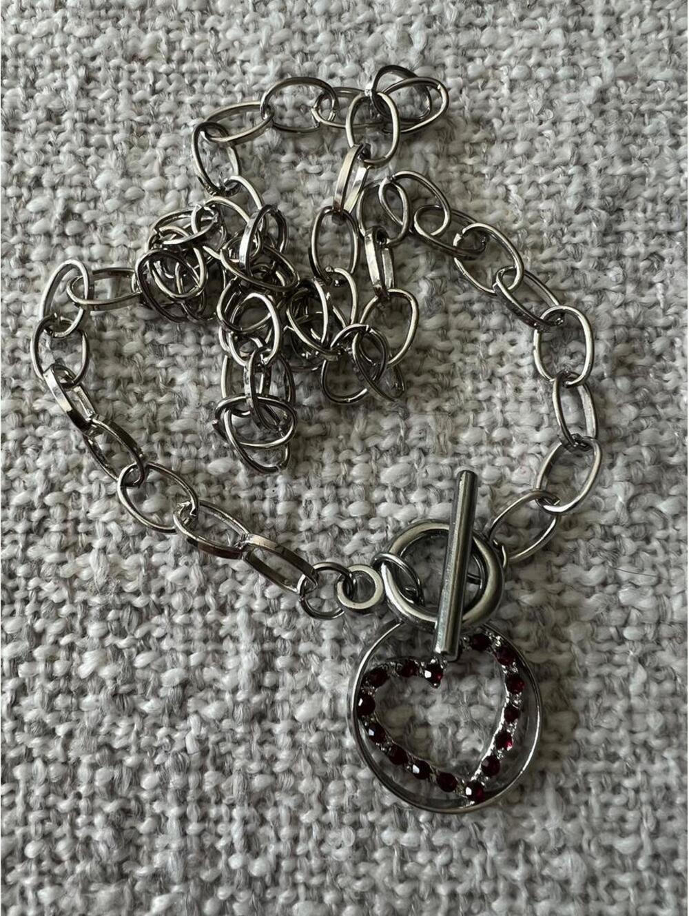 Chain & Heart Shaped Pendant Necklace